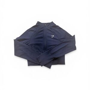 Gymshark Vital Navy Full-Zip Crop Jacket